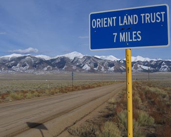 Sign from Highway "7 miles to OLT"