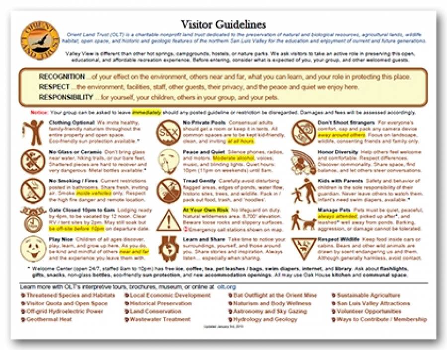 Visitor Guidelines and Map